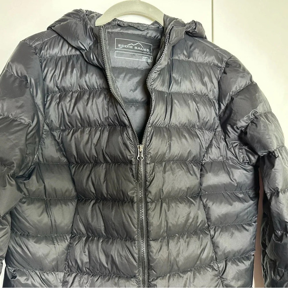 Eddie Bauer Puffer Jacket Women's CirrusLite Down Parka Coat Hood Black Small - Picture 4 of 9